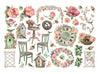 PRE-ORDER Stamperia HOUSE OF ROSES Adhesive Paper Cut Outs EPHEMERA #DFLCT62