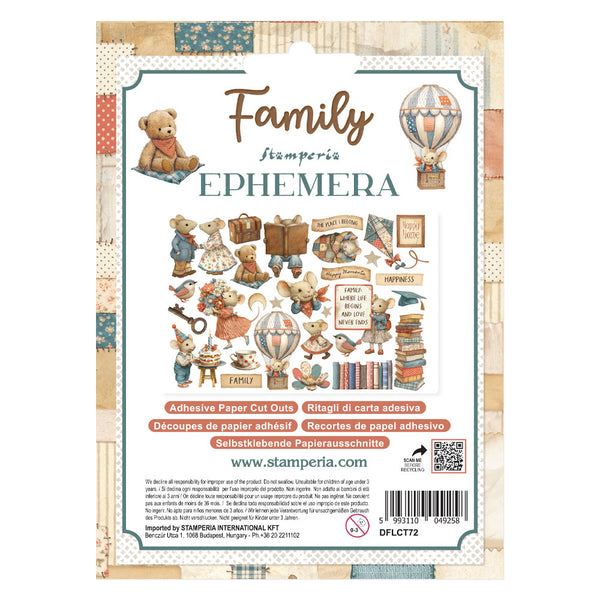 Stamperia FAMILY Adhesive Paper Cut Outs Ephemera - #DFLCT72