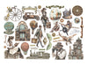 Stamperia VOYAGES FANTASTIQUES Adhesive Paper Cut Outs Ephemera - #DFLCT75