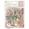 Packaging of adhesive ephemera with vintage-style design featuring people, flowers, and a dog.