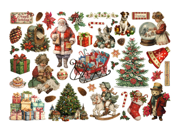 Stamperia CLASSIC CHRISTMAS Adhesive Paper Cut Outs EPHEMERA #DFLCT85