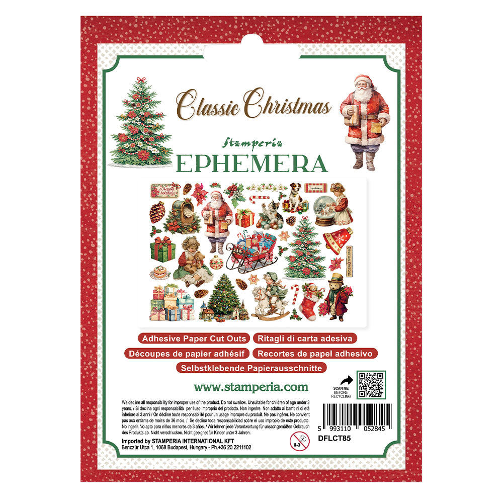 Stamperia CLASSIC CHRISTMAS Adhesive Paper Cut Outs EPHEMERA #DFLCT85