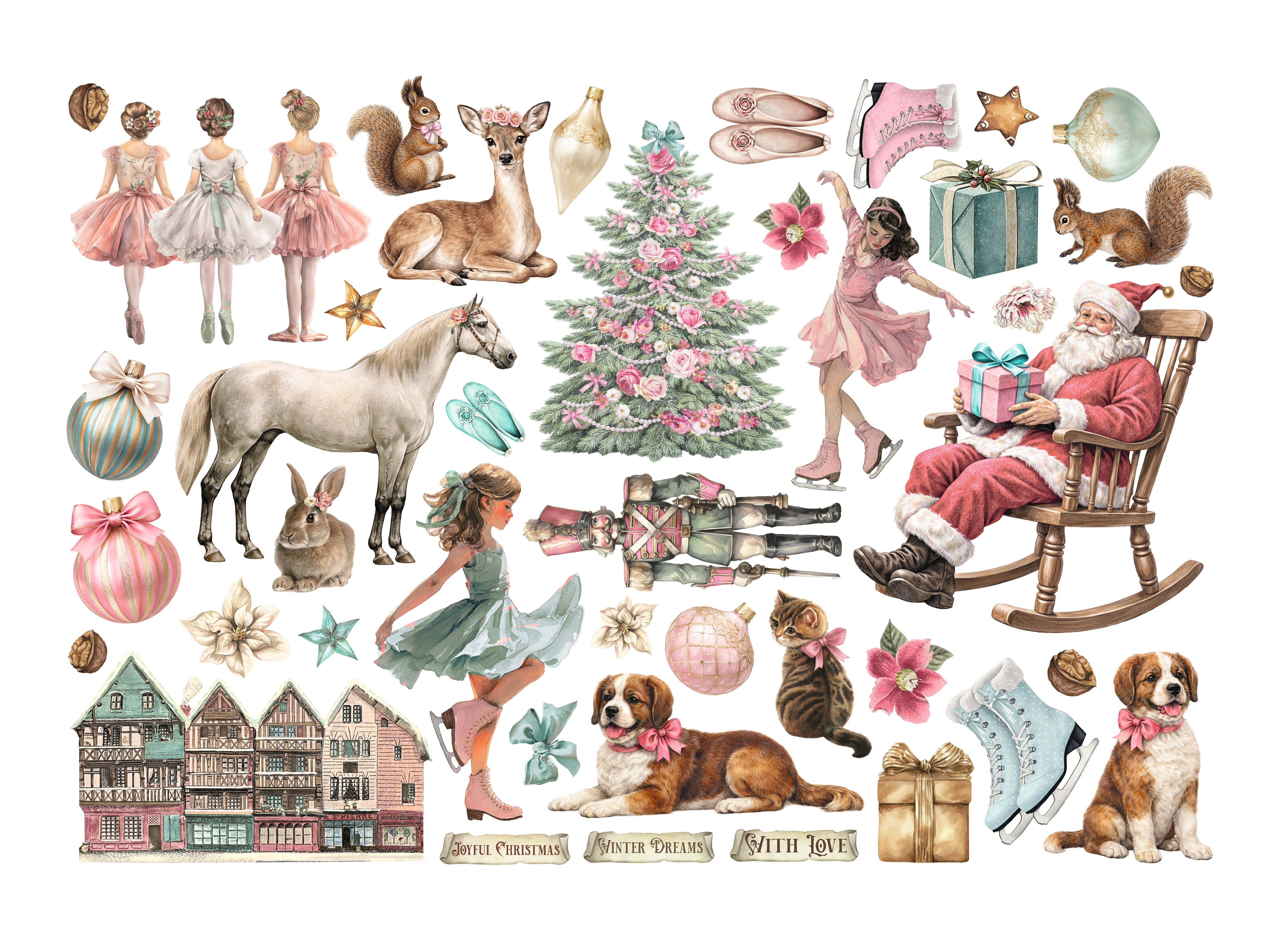 Stamperia WINTER MAGIC Adhesive Paper Cut Outs EPHEMERA #DFLCT86