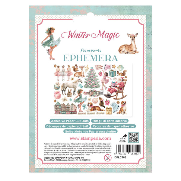 Stamperia WINTER MAGIC Adhesive Paper Cut Outs EPHEMERA #DFLCT86