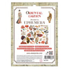 Packaging of Stamperia Oriental Garden Ephemera with illustrations and text.
