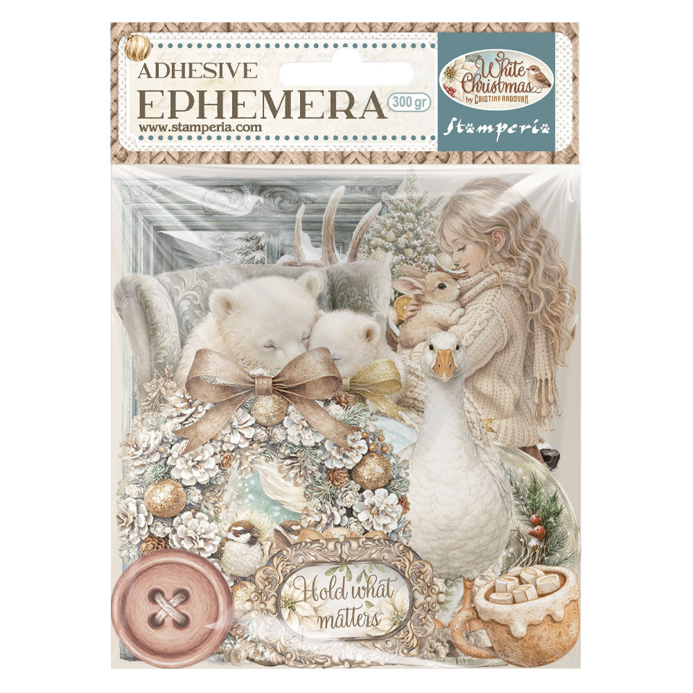 Stamperia WHITE CHRISTMAS Adhesive Paper Cut Outs EPHEMERA #DFLCT89