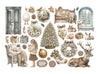 Stamperia WHITE CHRISTMAS Adhesive Paper Cut Outs EPHEMERA #DFLCT89