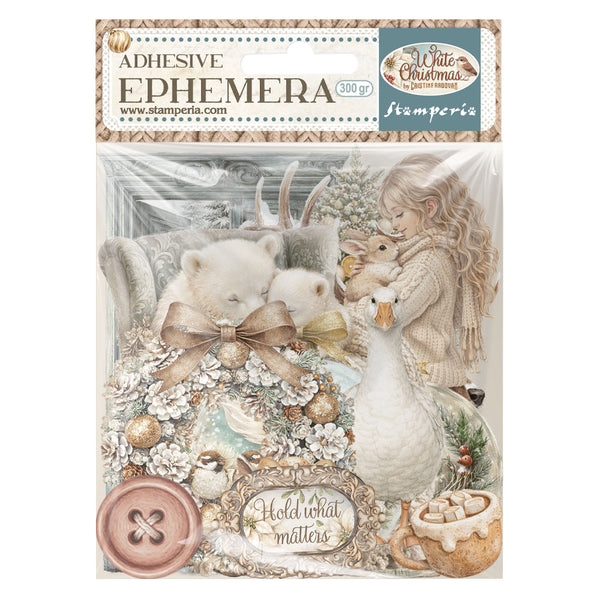Stamperia WHITE CHRISTMAS Adhesive Paper Cut Outs EPHEMERA #DFLCT89