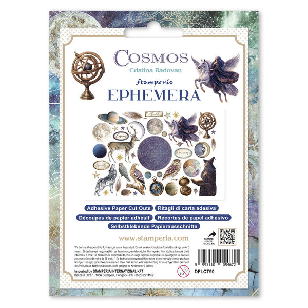 Stamperia COSMOS - Adhesive Paper Cut Outs EPHEMERA #DFLCT90 - NEW