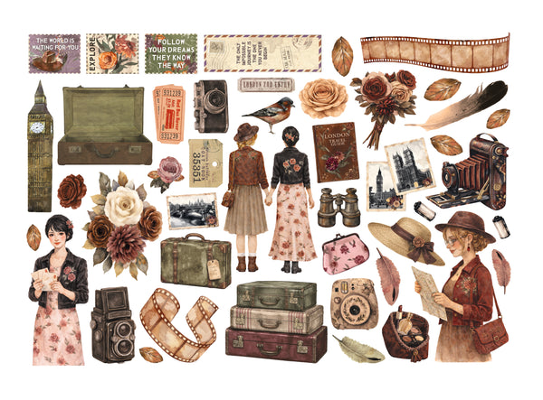Stamperia OUR WAY Adhesive Paper Cut Outs EPHEMERA #DFLCT91