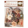 Stamperia Ephemera adhesive scrapbook paper pack featuring a vintage collage design with roses, a camera, a hat, London-themed elements, and ticket graphics.