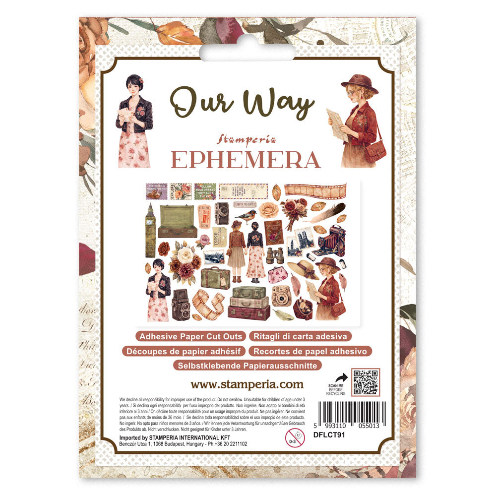 Stamperia OUR WAY Adhesive Paper Cut Outs EPHEMERA #DFLCT91