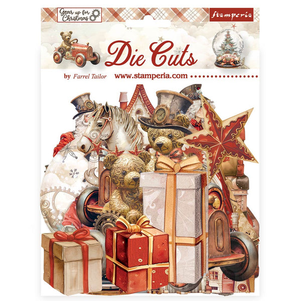 Stamperia GEAR UP FOR CHRISTMAS Die Cuts Chipboard Shapes #DFLDC102