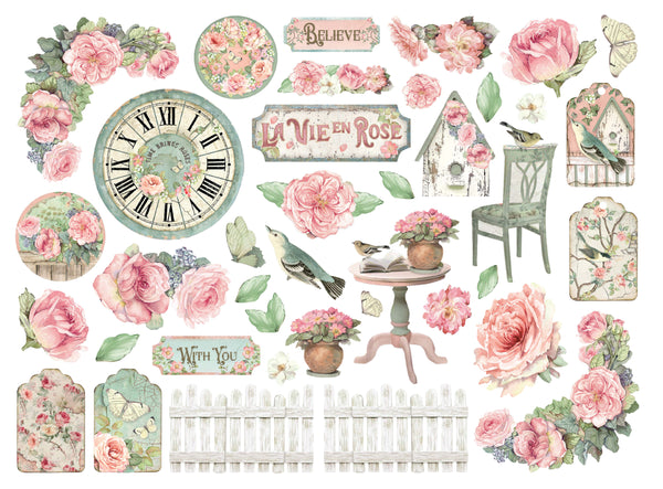 PRE-ORDER Stamperia HOUSE OF ROSES Die Cuts Chipboard Shapes #DFLDC114