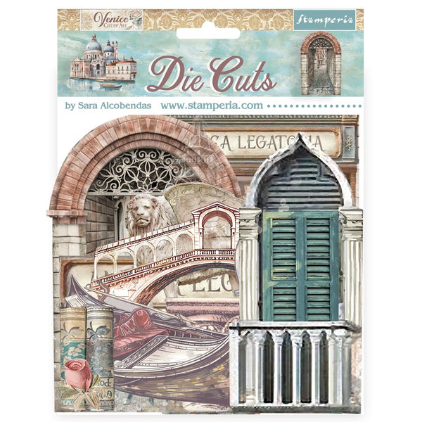 Stamperia VENICE CITY OF ART Die Cuts Chipboard Shapes PCS #DFLDC117