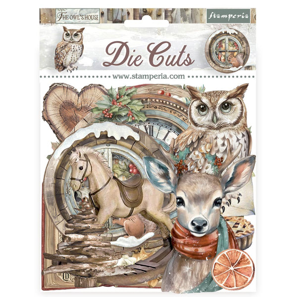 Stamperia die cuts with nature-themed design featuring animals and decorative elements.