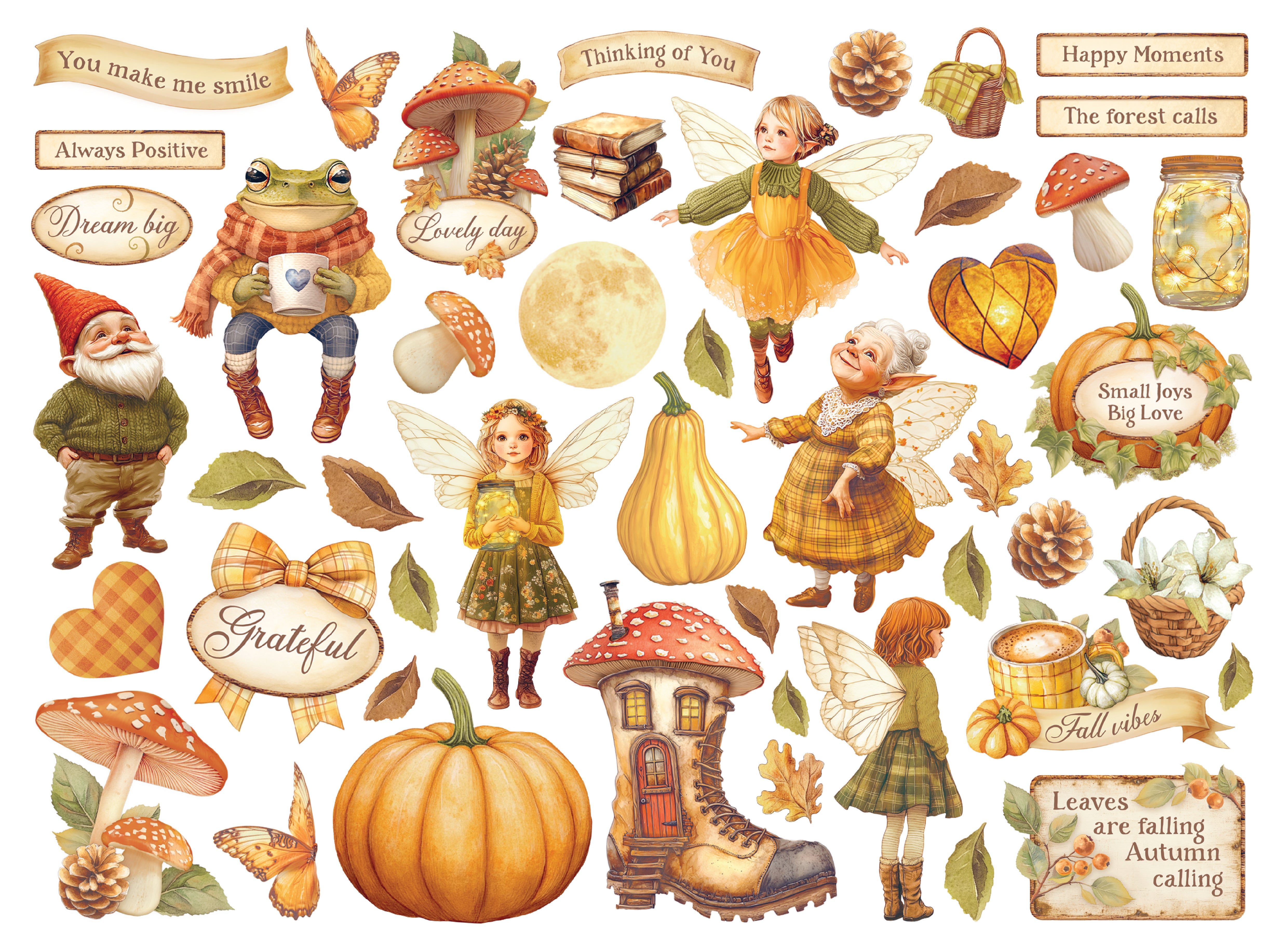 Stamperia WHISPERING WOODS Die Cuts Chipboard Shapes #DFLDC120