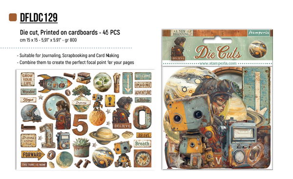 Stamperia A NEW BEGINNING Die Cuts Chipboard Shapes #DFLDC129