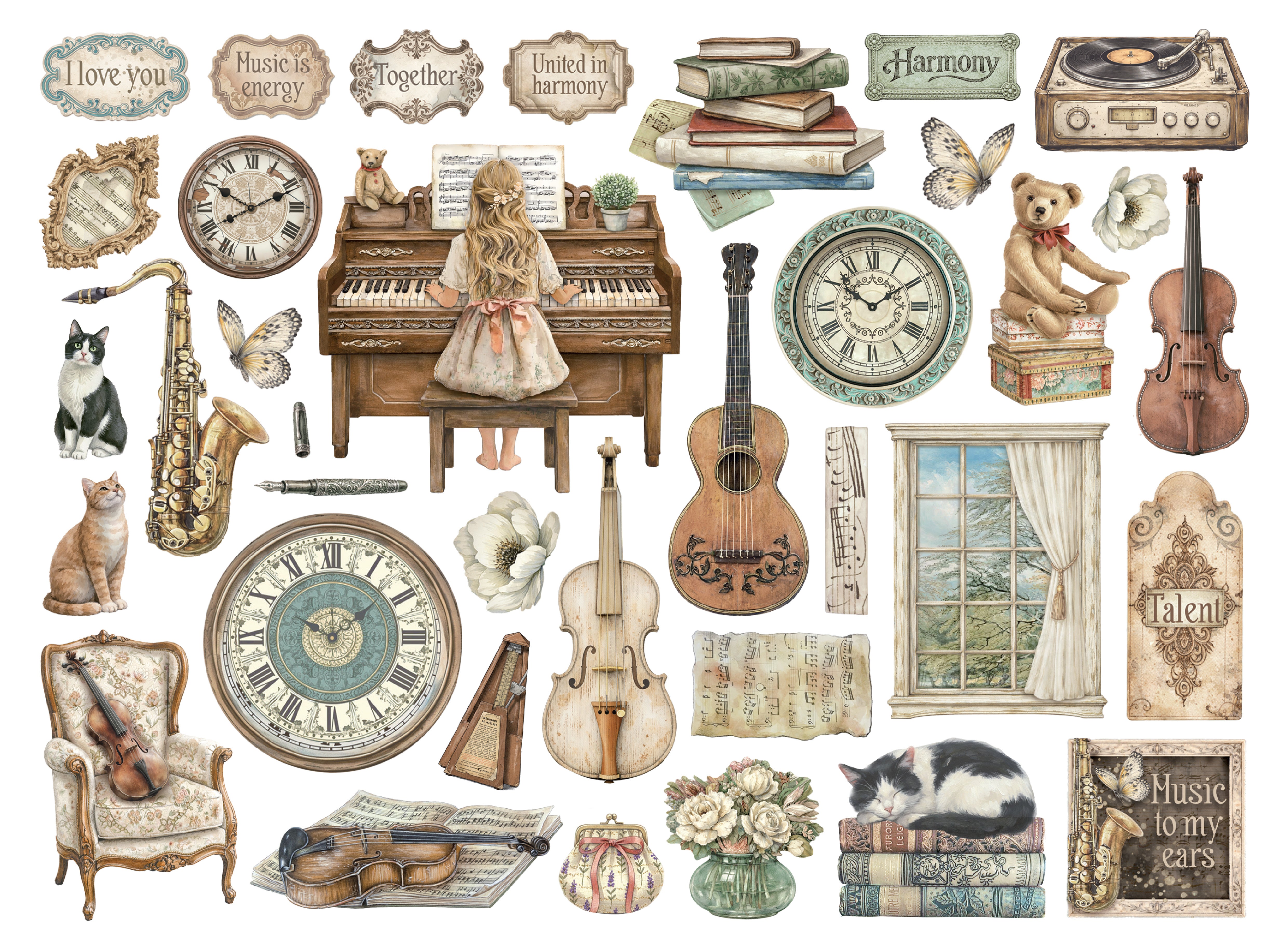 Stamperia SYMPHONY Die Cuts Chipboard Shapes #DFLDC136