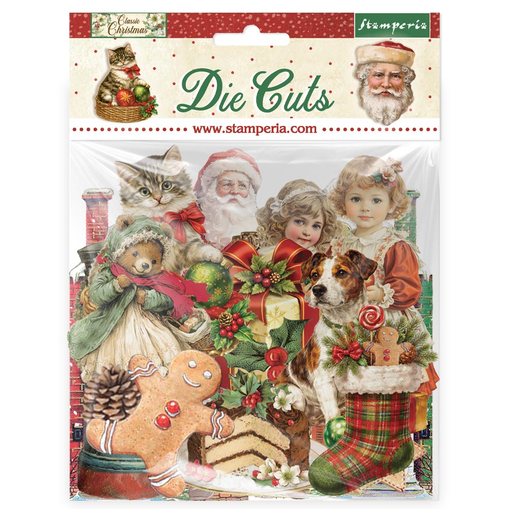Stamperia CLASSIC CHRISTMAS Die Cuts Chipboard Shapes #DFLDC137