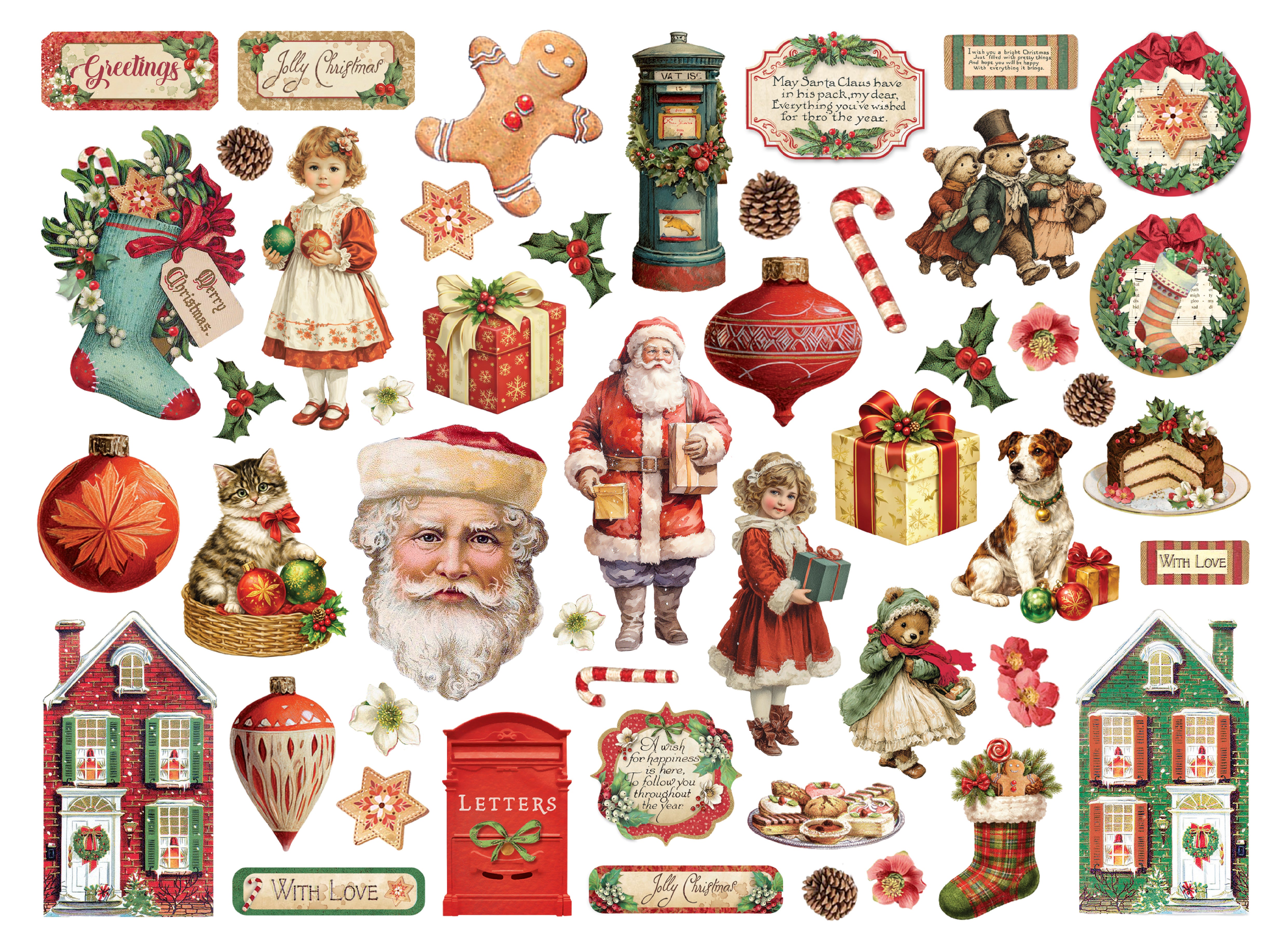 Stamperia CLASSIC CHRISTMAS Die Cuts Chipboard Shapes #DFLDC137