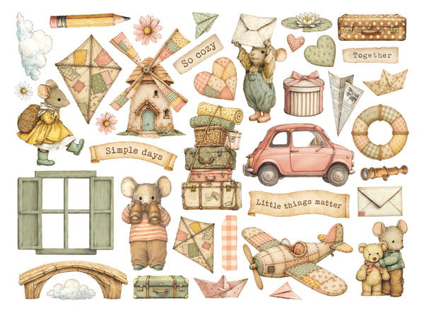 Stamperia COZY FAMILY Die Cuts Chipboard Shapes #DFLDC145