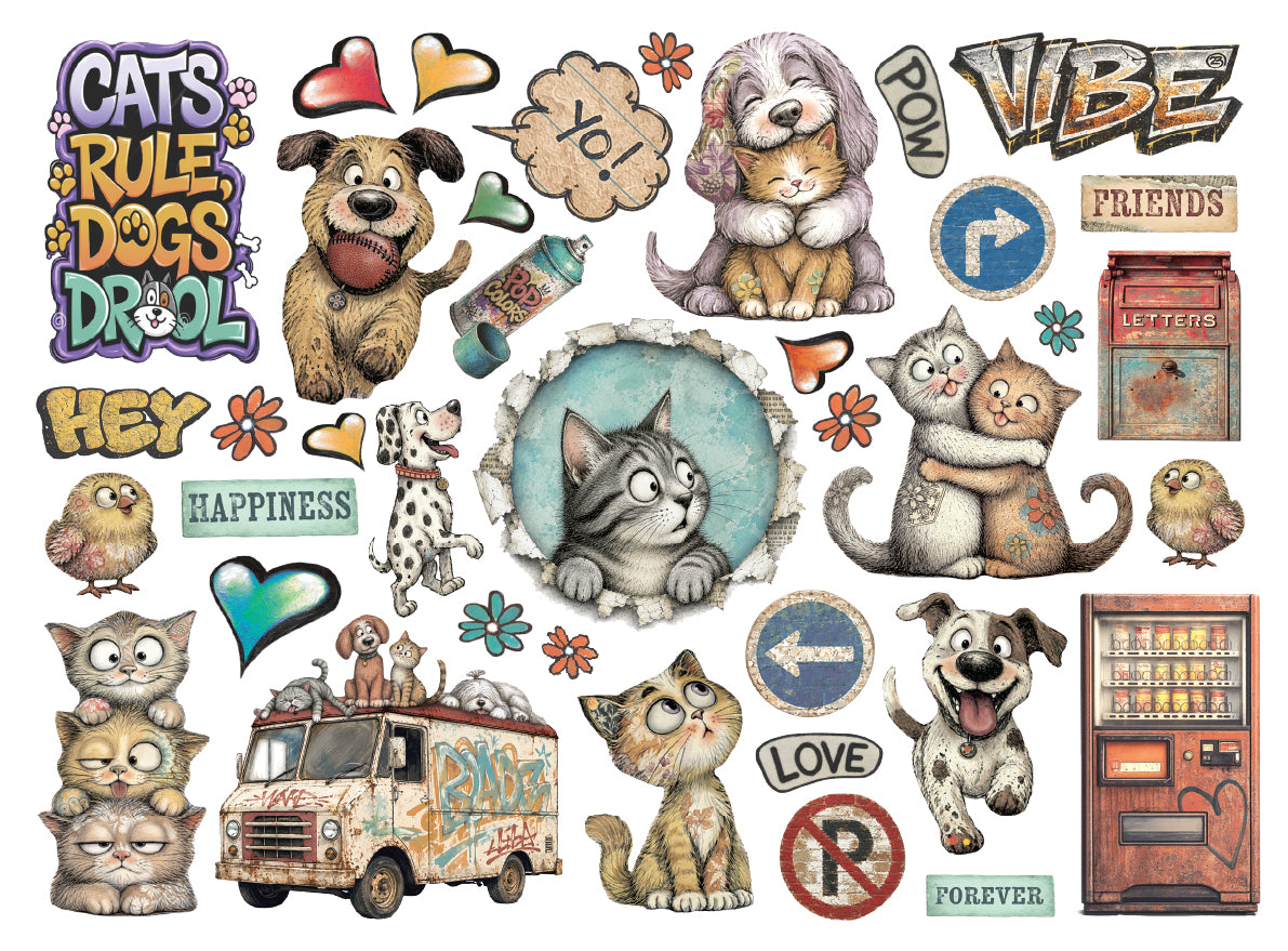 Stamperia FURRY FRIENDS 2 Die Cuts Chipboard Shapes #DFLDC146