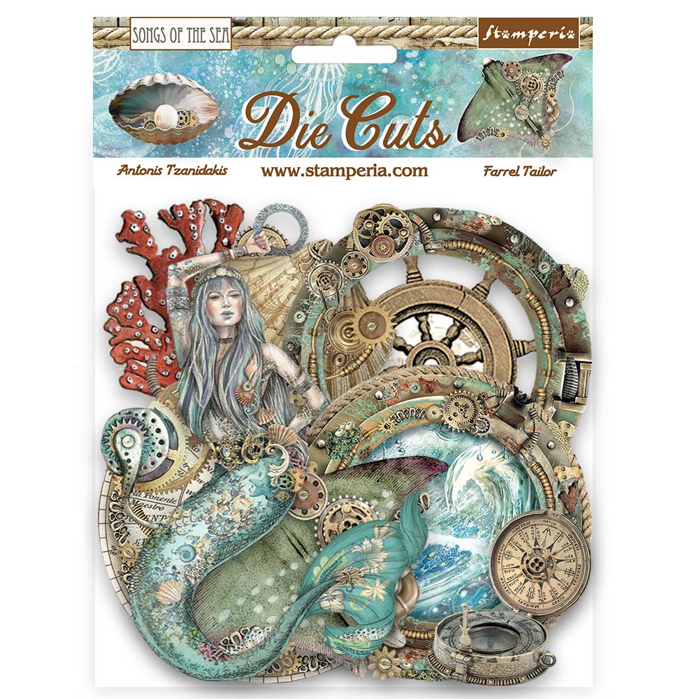 Stamperia Songs of the Sea CREATURES Die Cuts Chipboard Shapes PCS #DFLDC84