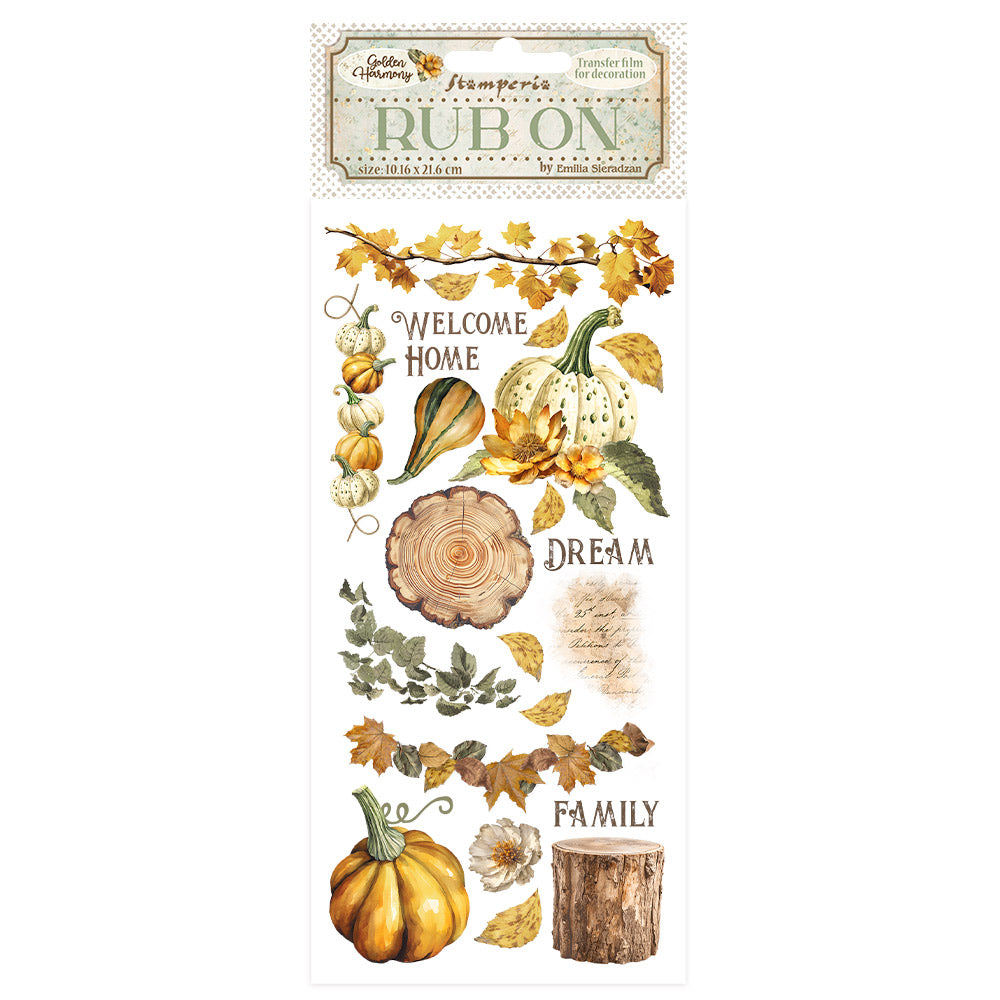 Stamperia GOLDEN HARMONY PUMPKINS Rub On 4