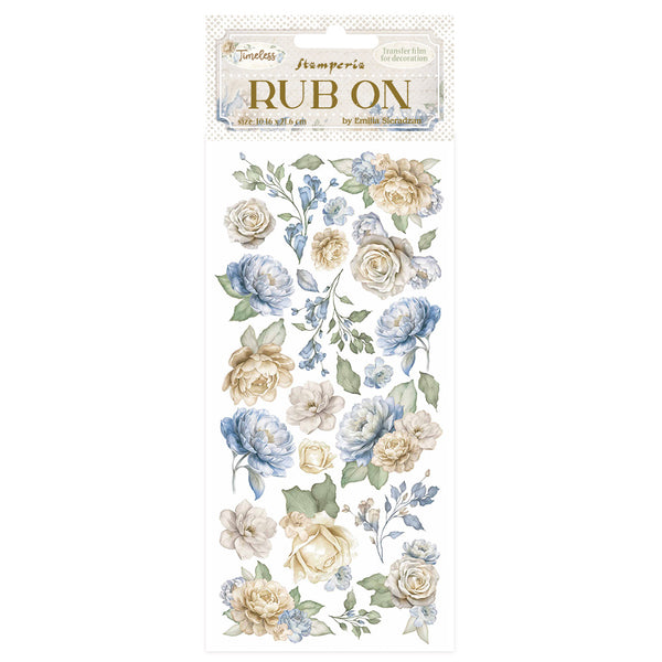 Stamperia TIMELESS - FLOWERS Rub On 4" x 8.5"  #DFLRB160