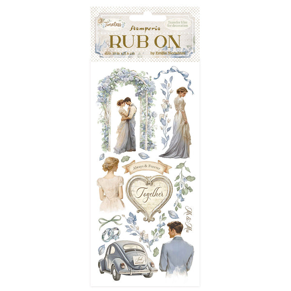 Stamperia TIMELESS - WEDDING Rub On 4" x 8.5"  #DFLRB162