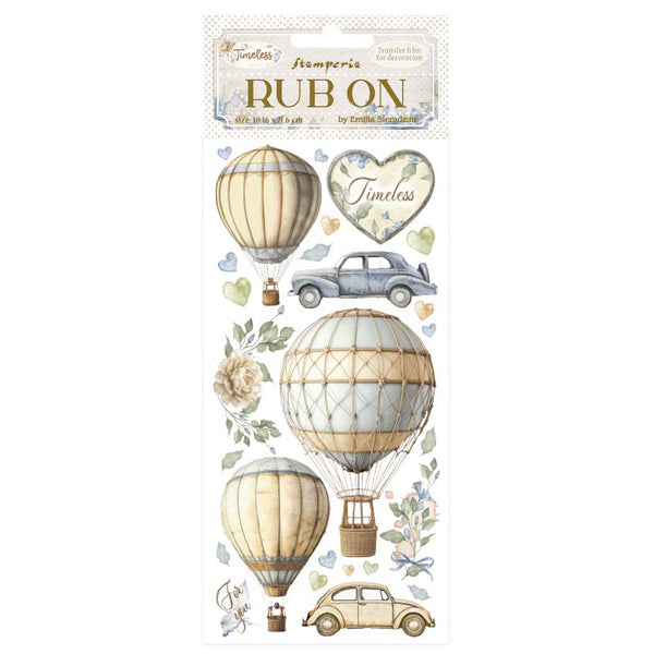 Stamperia TIMELESS - AIR BALLOONS Rub On 4" x 8.5"  #DFLRB163