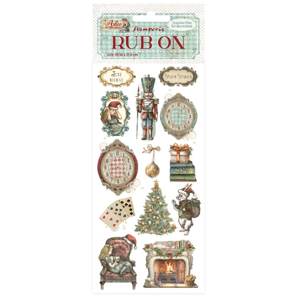Stamperia ALICE IN CHRISTMAS - SOLDIERS Rub On 4" x 8.5"  #DFLRB183