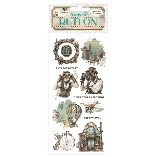 Stamperia VOYAGES FANTASTIQUES - MECHANICAL WONDERS Rub On 4" x 8.5"  #DFLRB192