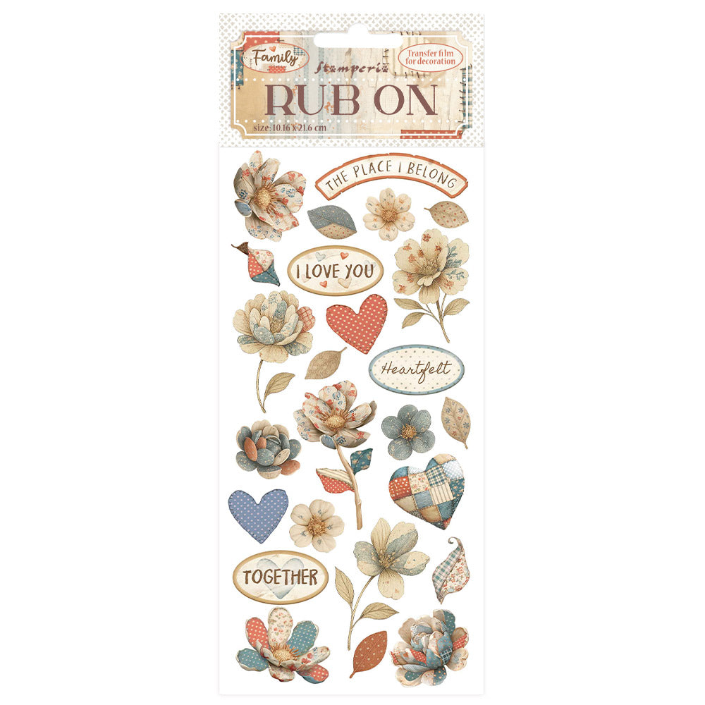 Stamperia FAMILY - PATCHWORK FLOWERS Rub On 4