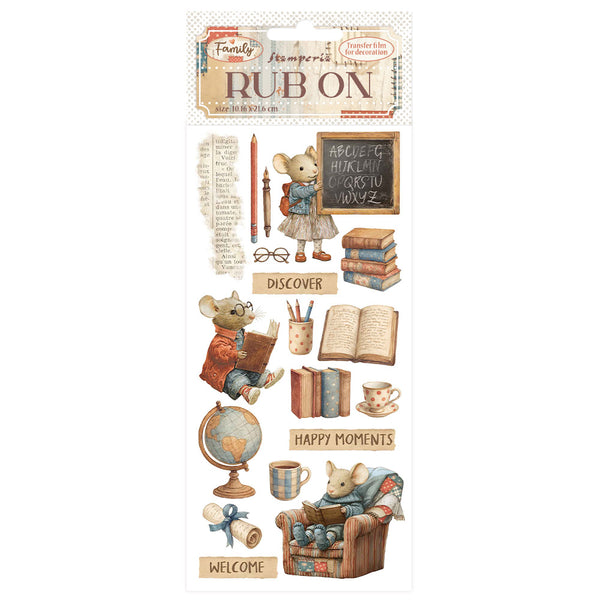 Stamperia FAMILY - HAPPY MOMENTS Rub On 4" x 8.5"  #DFLRB216