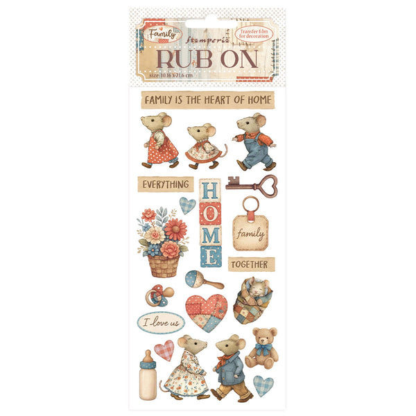 Stamperia FAMILY - HOME Rub On 4" x 8.5"  #DFLRB217