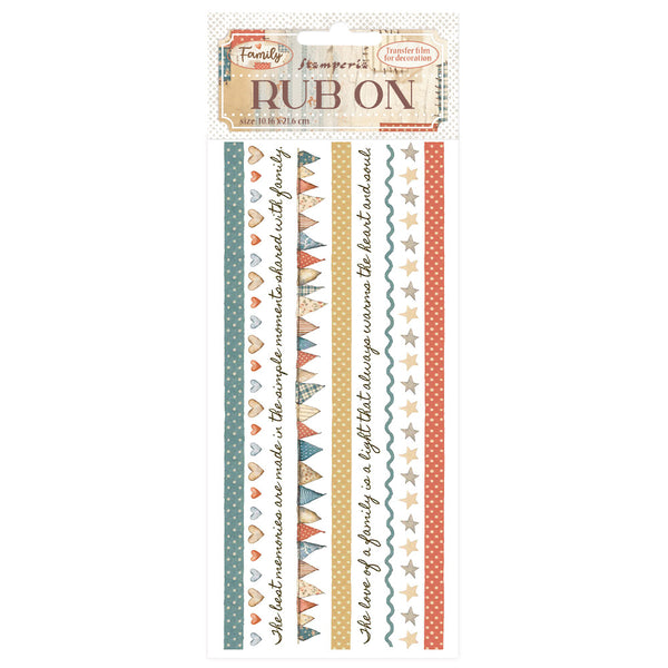 Stamperia FAMILY - STRIPES Rub On 4" x 8.5"  #DFLRB219