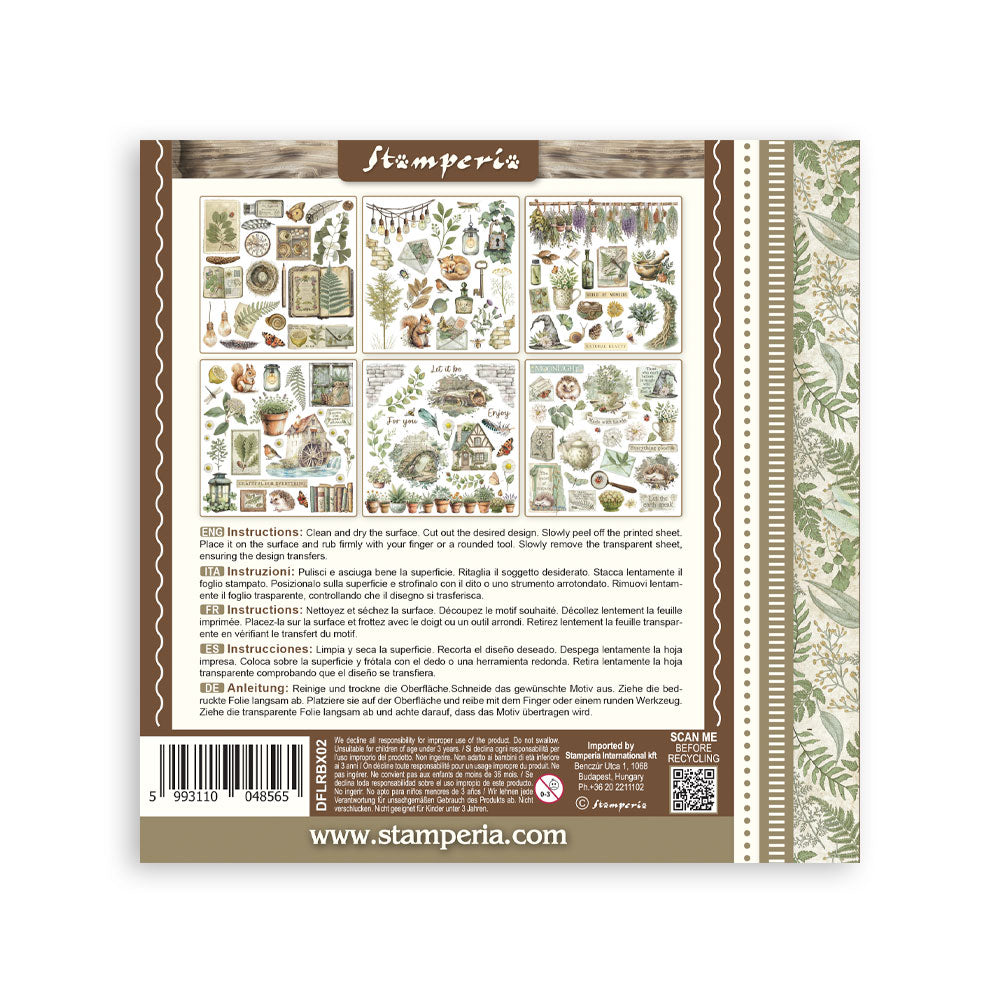 Stamperia HERBARIUM SILVAE Rub On ASSORTMENT KIT #DFLRBX02