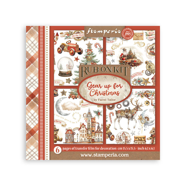 Stamperia GEAR UP FOR CHRISTMAS Rub On ASSORTMENT #DFLRBX03