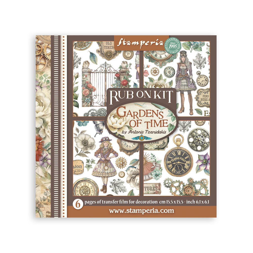 Stamperia GARDENS OF TIME Rub On ASSORTMENT KIT #DFLRBX11