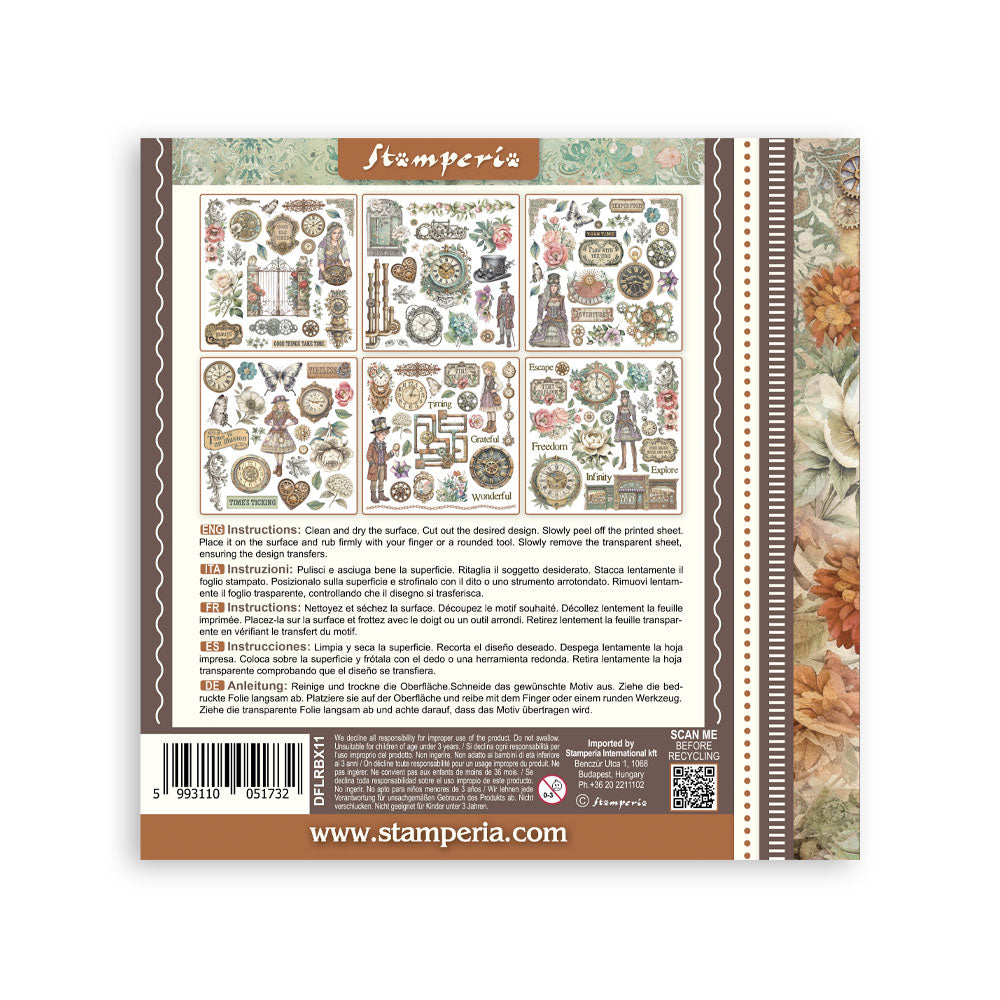 Stamperia GARDENS OF TIME Rub On ASSORTMENT KIT #DFLRBX11