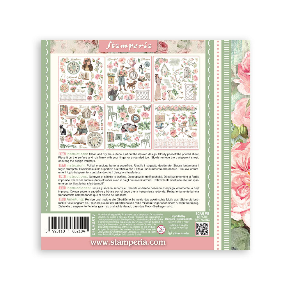 Stamperia HOUSE OF ROSES Rub On ASSORTMENT KIT #DFLRBX13 - NEW