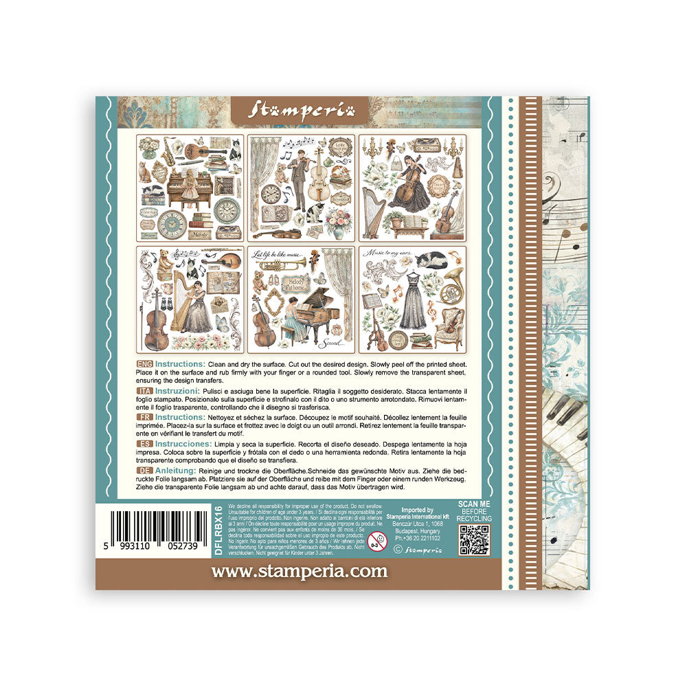 Stamperia SYMPHONY Rub On ASSORTMENT KIT #DFLRBX16