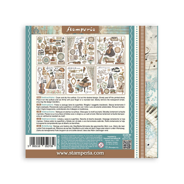 Stamperia SYMPHONY Rub On ASSORTMENT KIT #DFLRBX16