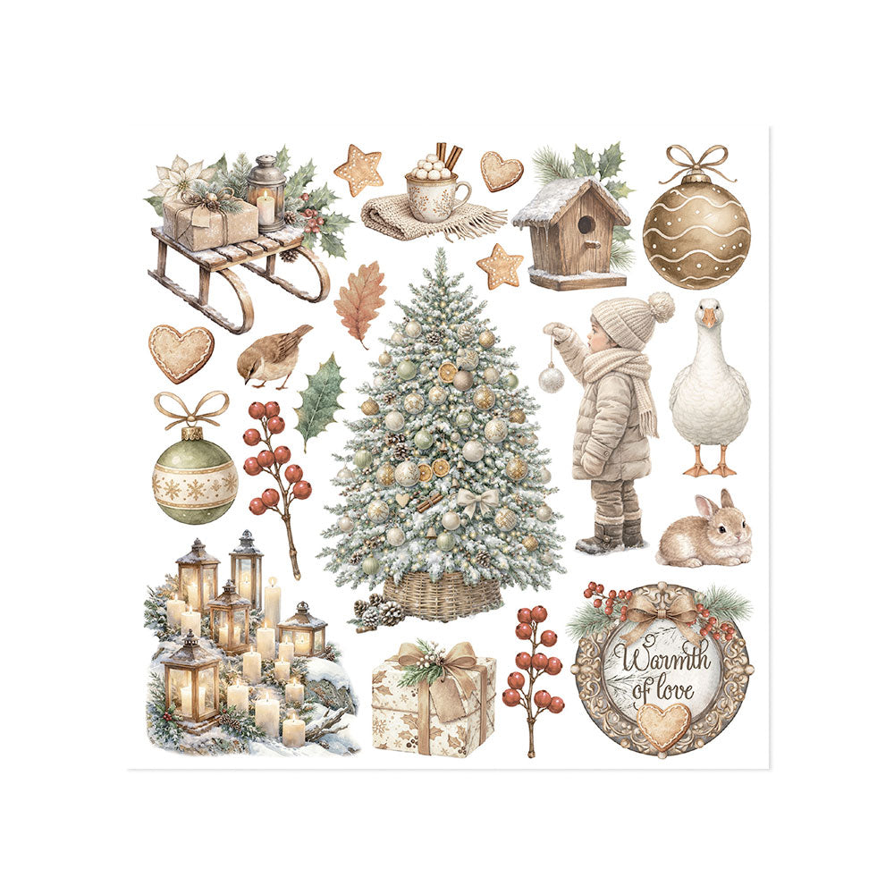 Stamperia WHITE CHRISTMAS Christmas Rub On ASSORTMENT Kit #DFLRBX21