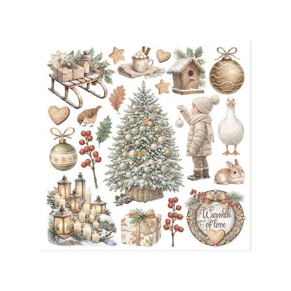 Stamperia WHITE CHRISTMAS Christmas Rub On ASSORTMENT Kit #DFLRBX21