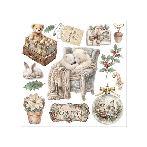 Stamperia WHITE CHRISTMAS Christmas Rub On ASSORTMENT Kit #DFLRBX21