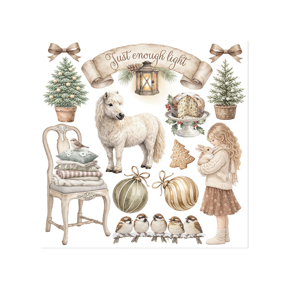 Stamperia WHITE CHRISTMAS Christmas Rub On ASSORTMENT Kit #DFLRBX21