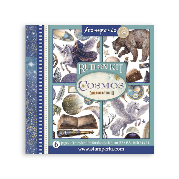 Stamperia COSMOS Rub On 6.1" X 6.1" ASSORTMENT KIT Small #DFLRBX22